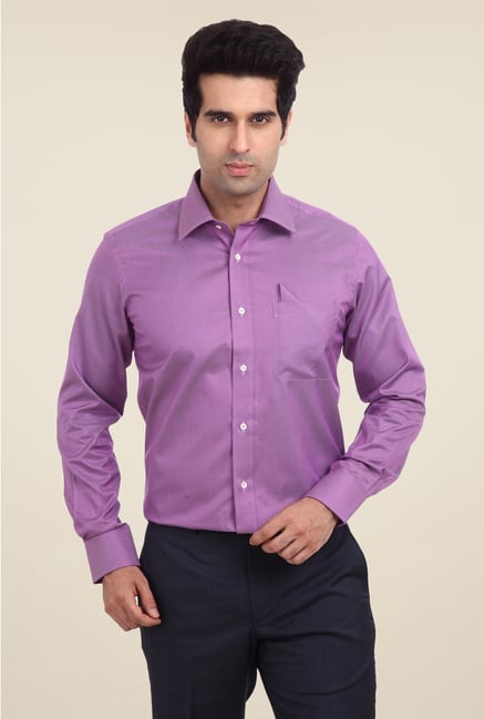 Park Avenue Purple Solid Cotton Shirt Park Avenue Purple Solid Cotton Shirt