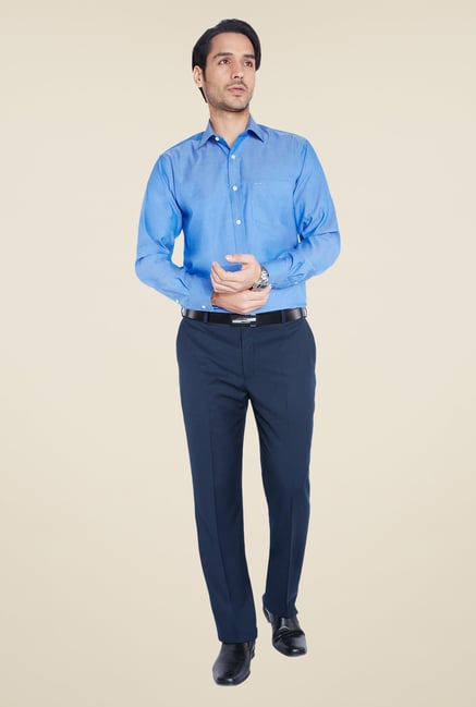 ColorPlus Blue Solid Shirt ColorPlus Blue Solid Shirt