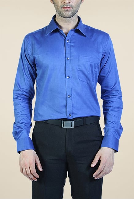 Park Avenue Blue Solid Cotton Shirt Park Avenue Blue Solid Cotton Shirt