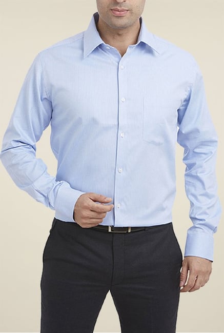Park Avenue Blue Pin Striped Cotton Shirt Park Avenue Blue Pin Striped Cotton Shirt