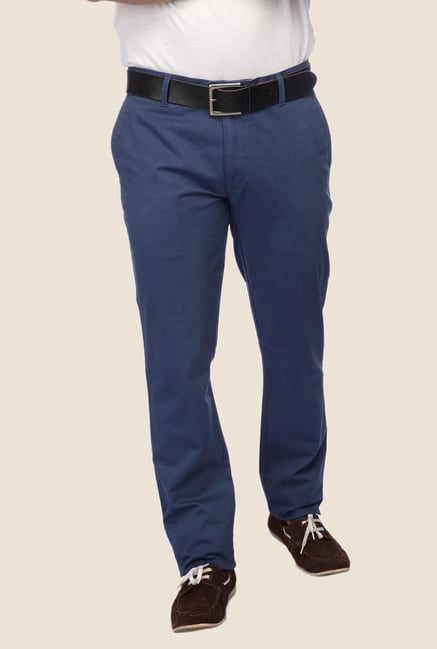 ColorPlus Blue Solid Chinos ColorPlus Blue Solid Chinos