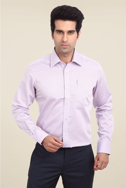 Park Avenue Purple Checks Cotton Shirt Park Avenue Purple Checks Cotton Shirt