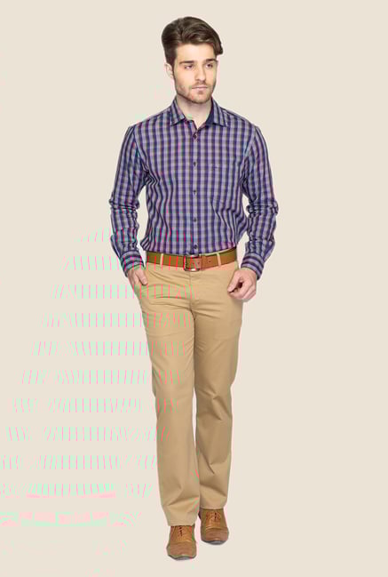 ColorPlus Brown Solid Chinos ColorPlus Brown Solid Chinos