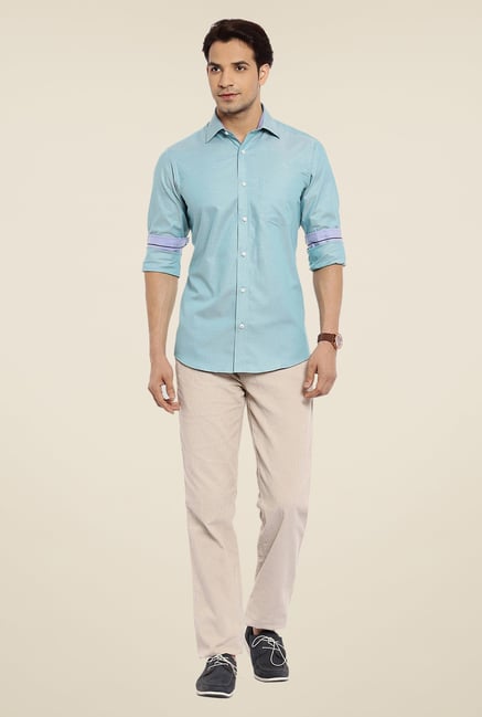ColorPlus Turquoise Solid Shirt ColorPlus Turquoise Solid Shirt