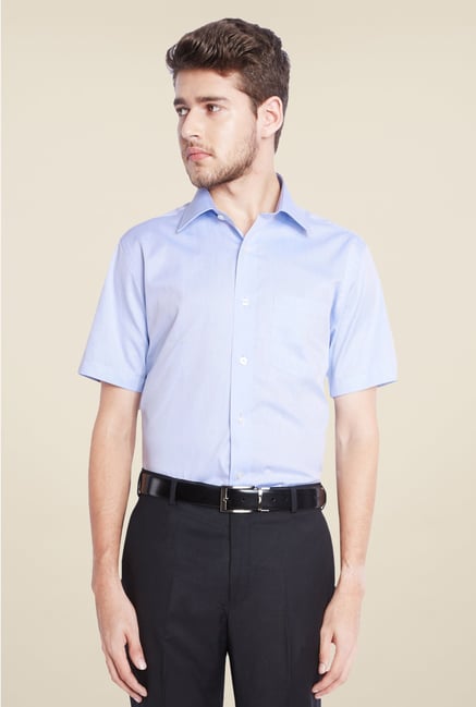 Park Avenue Blue Solid Cotton Shirt Park Avenue Blue Solid Cotton Shirt