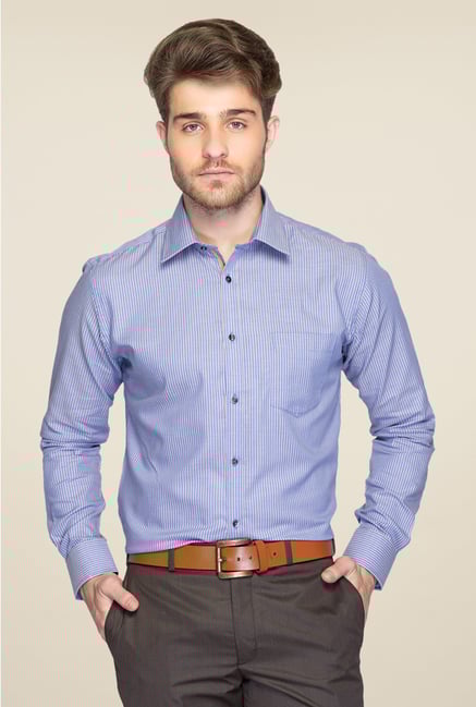 Park Avenue Blue Striped Cotton Shirt Park Avenue Blue Striped Cotton Shirt