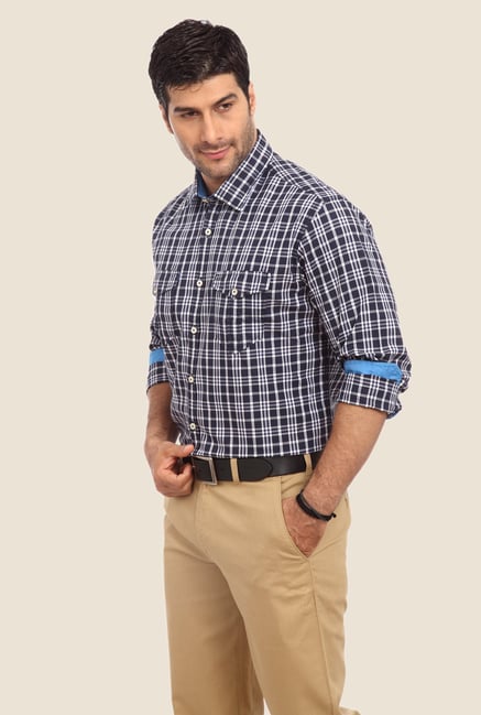 ColorPlus Navy Checks Shirt ColorPlus Navy Checks Shirt