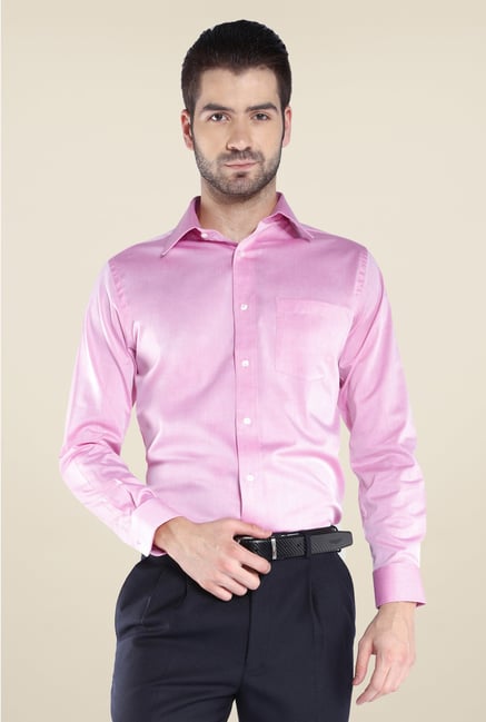 Park Avenue Pink Solid Cotton Shirt Park Avenue Pink Solid Cotton Shirt