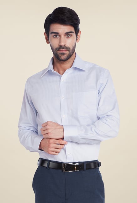 Park Avenue Blue Striped Cotton Shirt Park Avenue Blue Striped Cotton Shirt