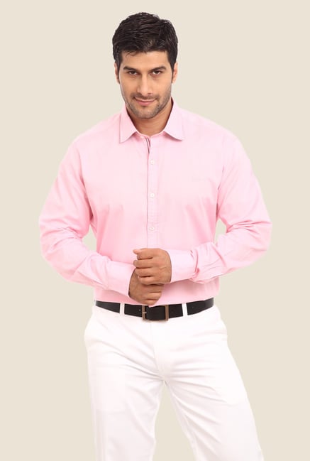 ColorPlus Pink Solid Shirt ColorPlus Pink Solid Shirt