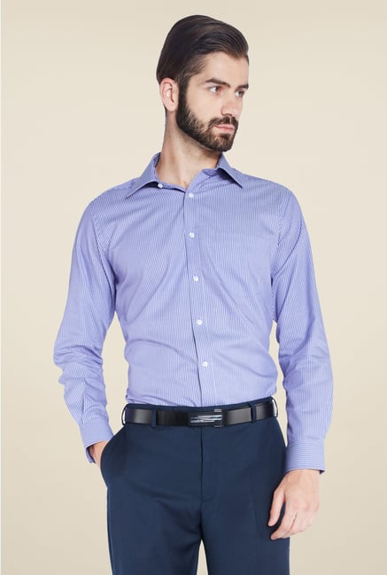 Park Avenue Blue Pin Striped Cotton Shirt Park Avenue Blue Pin Striped Cotton Shirt