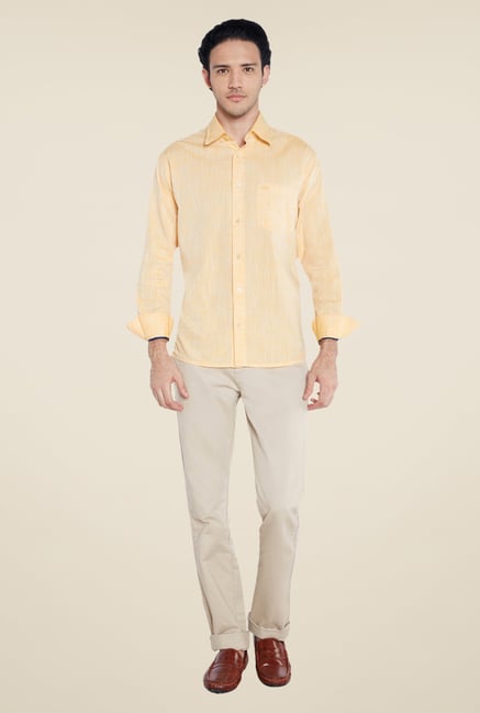 ColorPlus Yellow Textured Shirt ColorPlus Yellow Textured Shirt