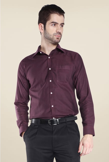 Park Avenue Maroon Solid Cotton Shirt Park Avenue Maroon Solid Cotton Shirt