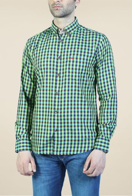 Park Avenue Green Checks Shirt Park Avenue Green Checks Shirt