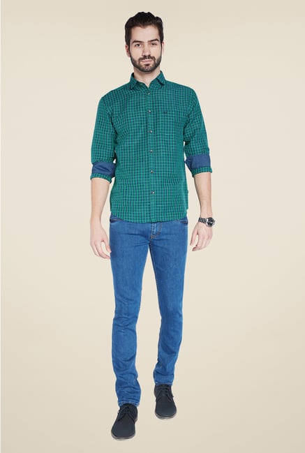 Park Avenue Green Checks Shirt Park Avenue Green Checks Shirt