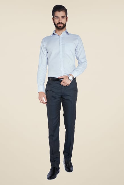 Park Avenue Blue Self Print Cotton Shirt Park Avenue Blue Self Print Cotton Shirt