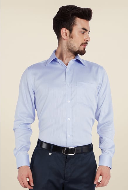 Park Avenue Blue Pin Striped Cotton Shirt Park Avenue Blue Pin Striped Cotton Shirt