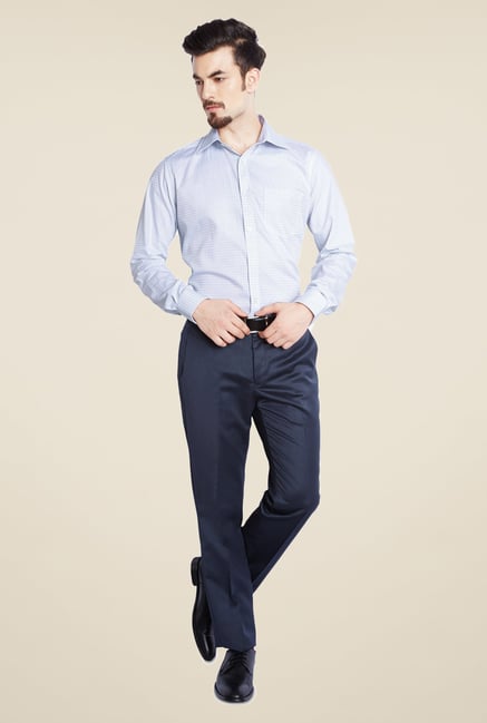 Park Avenue Blue Checks Cotton Shirt Park Avenue Blue Checks Cotton Shirt