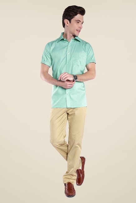 Park Avenue Green Checks Cotton Shirt Park Avenue Green Checks Cotton Shirt