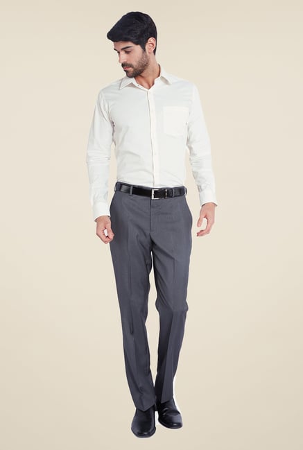 Park Avenue Cream Solid Cotton Shirt Park Avenue Cream Solid Cotton Shirt