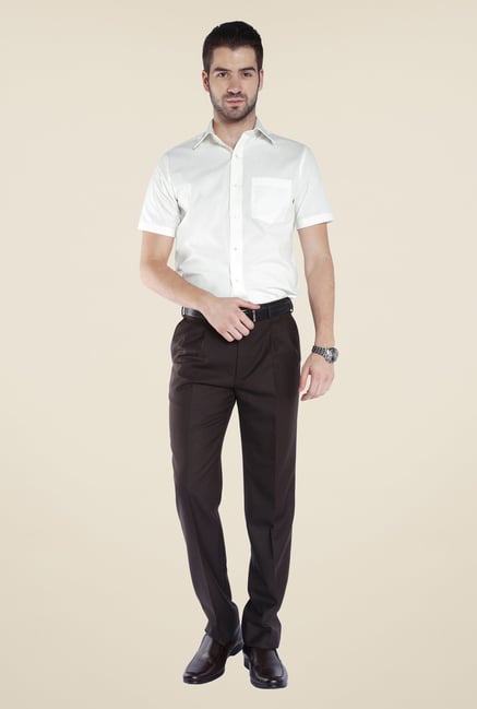 Park Avenue Cream Solid Shirt Park Avenue Cream Solid Shirt