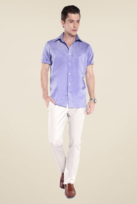 Park Avenue Purple Solid Cotton Shirt Park Avenue Purple Solid Cotton Shirt
