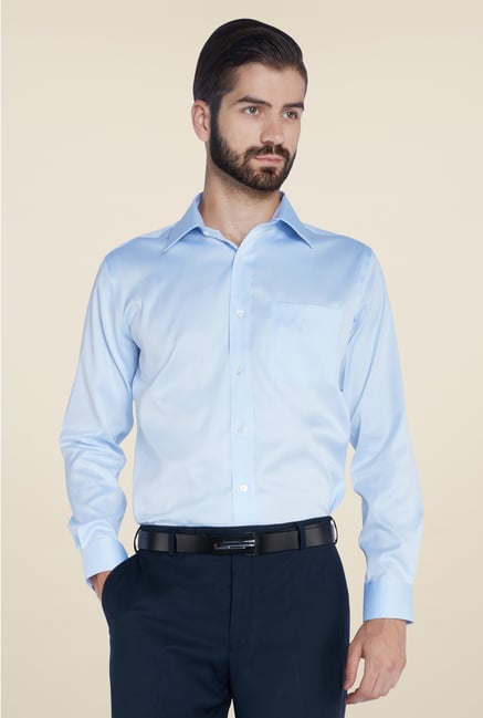 Park Avenue Blue Solid Cotton Shirt Park Avenue Blue Solid Cotton Shirt