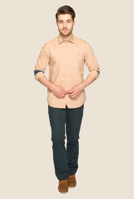 ColorPlus Beige Solid Shirt ColorPlus Beige Solid Shirt