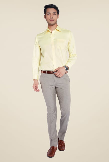 Park Avenue Yellow Solid Cotton Shirt Park Avenue Yellow Solid Cotton Shirt