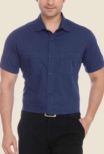 ColorPlus Blue Solid Shirt ColorPlus Blue Solid Shirt