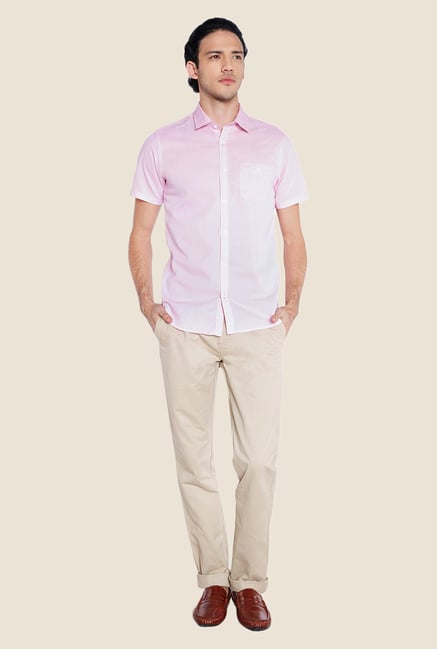 ColorPlus Pink Solid Shirt ColorPlus Pink Solid Shirt