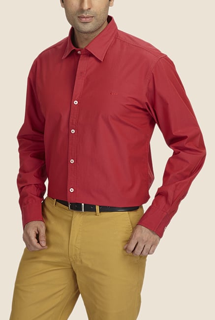 ColorPlus Red Solid Shirt ColorPlus Red Solid Shirt