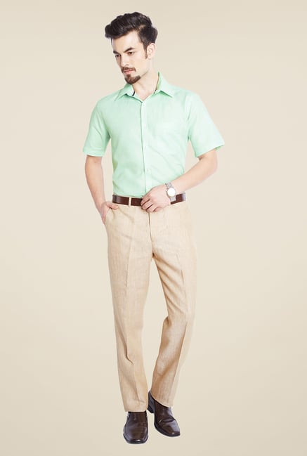 Park Avenue Green Solid Shirt Park Avenue Green Solid Shirt