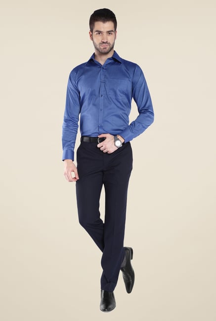 Park Avenue Blue Solid Cotton Shirt Park Avenue Blue Solid Cotton Shirt