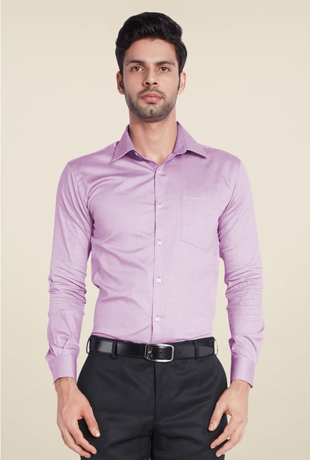 Park Avenue Purple Solid Cotton Shirt Park Avenue Purple Solid Cotton Shirt