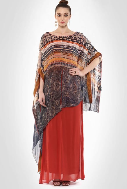 Tarun Tahiliani Designer Wear Red Maxi Dress By Kimaya Tarun Tahiliani Designer Wear Red Maxi Dress By Kimaya