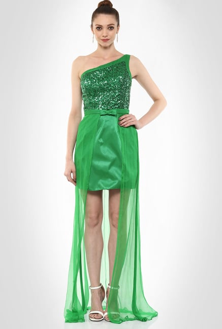 JuBy Mcdonald Designer Wear Green Cocktail Dress By Kimaya JuBy Mcdonald Designer Wear Green Cocktail Dress By Kimaya