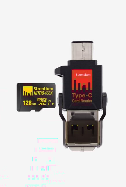 Strontium 128GB Micro SD Nitro UHS-I with Type-C Card Reader Strontium 128GB Micro SD Nitro UHS-I with Type-C Card Reader