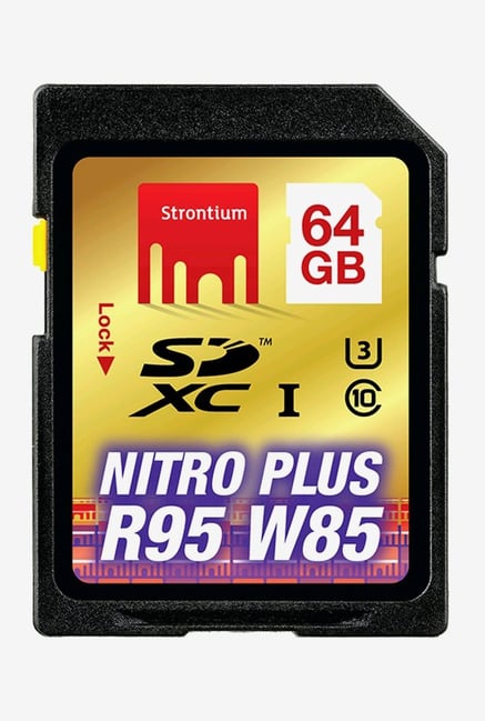 Strontium 64 GB Nitro Plus SDXC UHS-1 Support 4K Memory Card Strontium 64 GB Nitro Plus SDXC UHS-1 Support 4K Memory Card