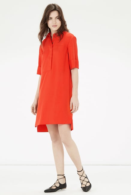 Warehouse Red Solid Shirt Dress Warehouse Red Solid Shirt Dress