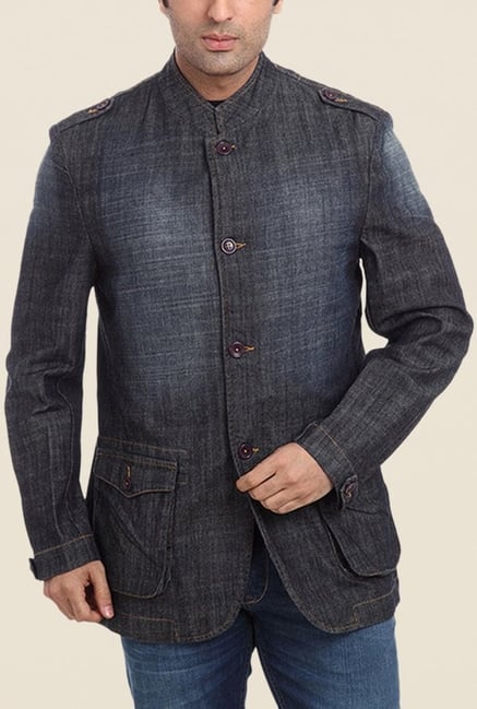 Park Avenue Grey Solid Jacket Park Avenue Grey Solid Jacket