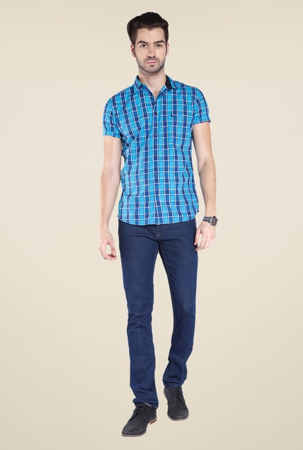 Parx Blue Checks Shirt Parx Blue Checks Shirt