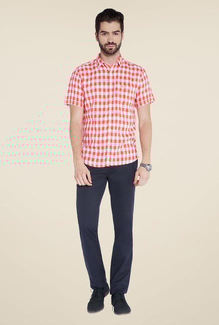 Parx Red Checks Linen Shirt Parx Red Checks Linen Shirt