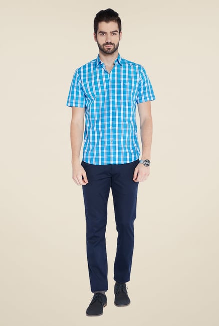 Parx Blue Checks Shirt Parx Blue Checks Shirt