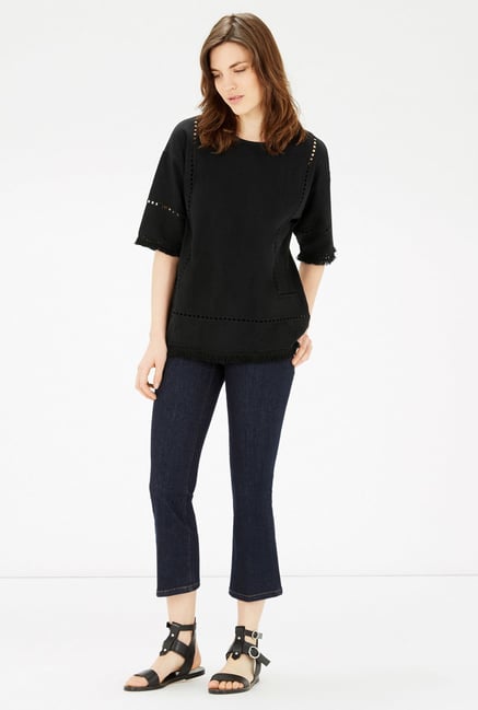 Warehouse Black Solid Top Warehouse Black Solid Top