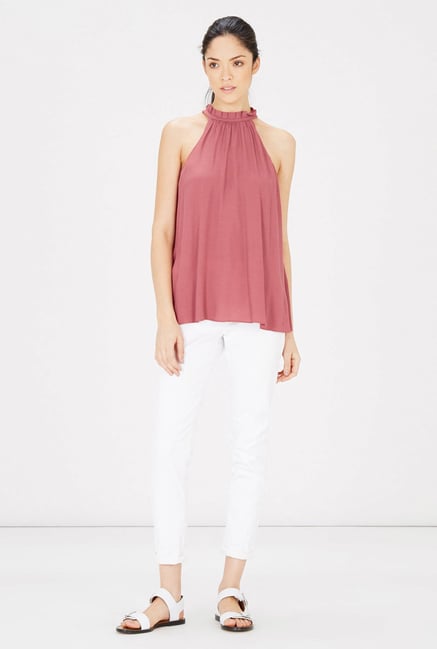 Warehouse Pink Halter Neck Top Warehouse Pink Halter Neck Top