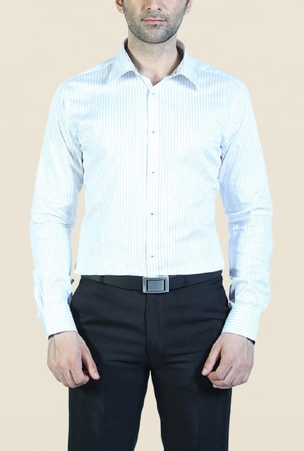 Park Avenue Blue Striped Cotton Shirt Park Avenue Blue Striped Cotton Shirt