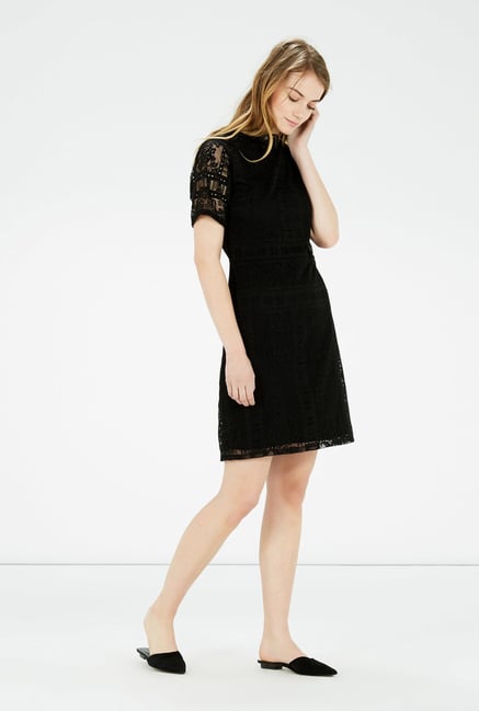 Warehouse Black A Line Dress Warehouse Black A Line Dress