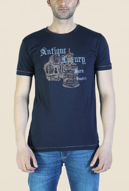 Parx Navy Graphic Printed T Shirt Parx Navy Graphic Printed T Shirt