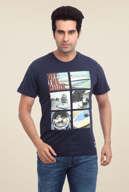 Parx Navy Graphic Printed T Shirt Parx Navy Graphic Printed T Shirt